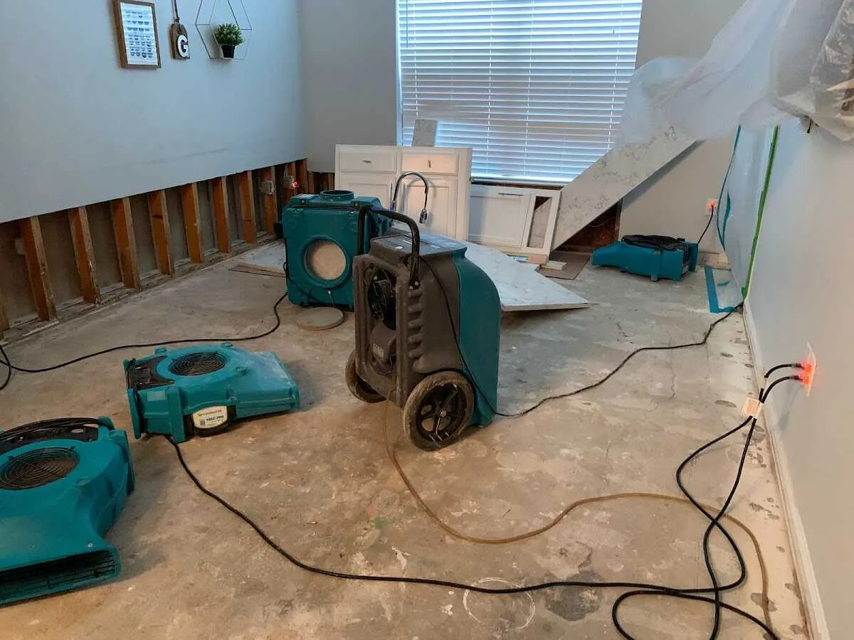 Dehumidifier in flood-cut room for Water Extraction & Removal in Ladera Heights